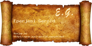 Eperjesi Gerold névjegykártya